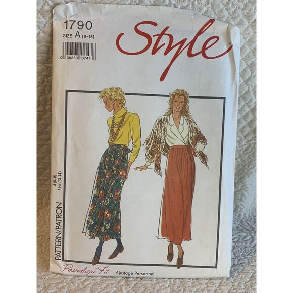 Style Misses Wrap Skirt Sewing Pattern sz 8-18 1790 - uncut - Picture 9 of 10